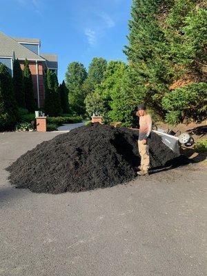 This is 10 yards from another company we had to order since SMC wouldn't fix their error. Clearly more mulch than the "12" SMC brought.