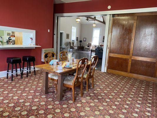 The grand dining room at Sassy Sisters' Inn is more than large enough to accommodate your whole family.