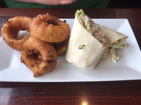 Wrap with very thick onion rings