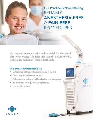 We are happy to introduce the newest modern technology.  The Solea laser to our practice.