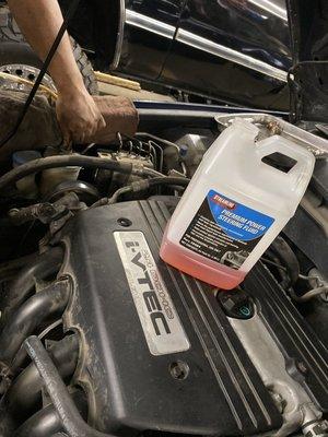 Power steering fluid flush.