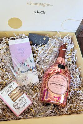 Laurent-Perrier Rosé Petal Jacket curated Champagne gift box for your Holiday gift idea!