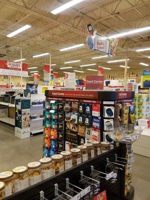 Clean store with handy gift card station!