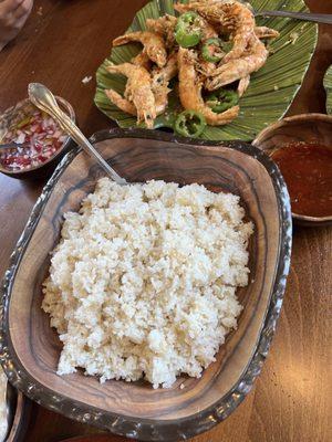 Garlic Rice and Salt & Pepper Shrimp