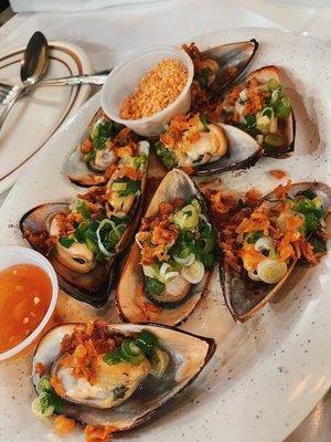 Grilled mussels