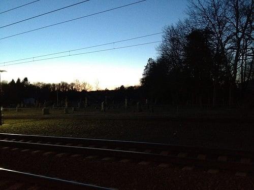 Old Saybrook Station, track 3 at dusk.