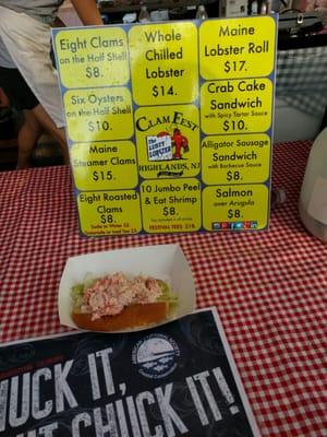 lobster roll at 22nd clam festival