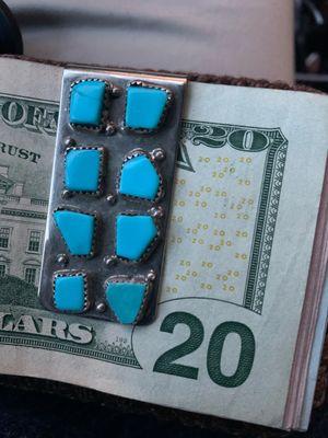 Money clip that had a missing piece of turquoise.