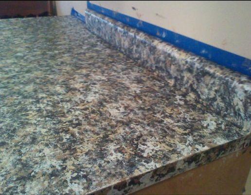 Faux painted counter tops.