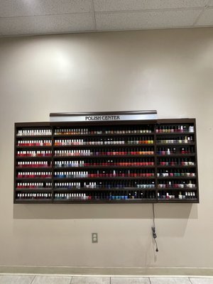 Our selection of regular polish, in addition to the new collections at the front of the store!