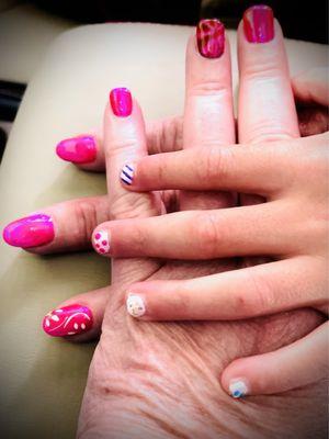 Mom, daughter, and granddaughter manicures with the great new owners June 2024.