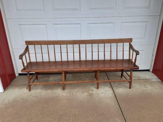 Primitive 6ft 19th Century Spindle bench