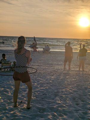 Student watches as the sun begins to set