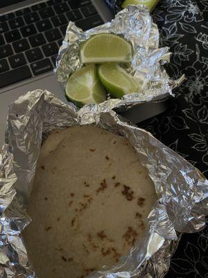 Corn tortillas and limes