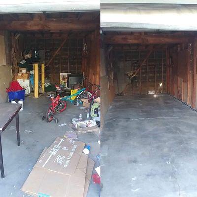 Before and after cleanup photos