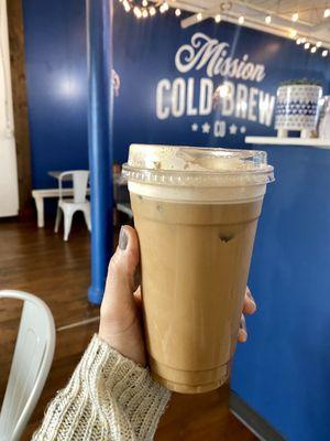 Mmm a Midnight Cold Brew with some pumpkin caramel cold foam!