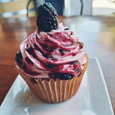 Giant Marionberry Cupcake