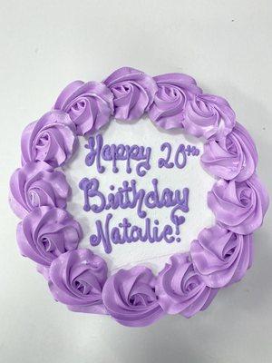 Your birthday cake decorated in your favorite color!