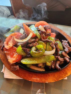 Steak fajitas.