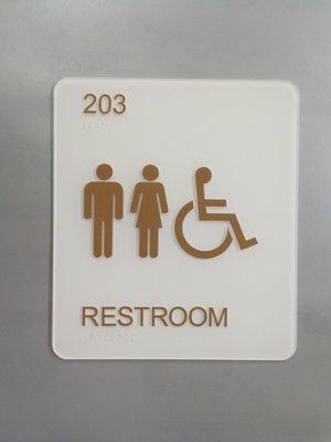 Gender neutral Sign/for public single occupancy bathrooms (as per new law/Mayor DiBlasio)