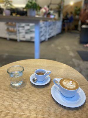 Espresso and a cap to get things rolling. The coffee here is exceptional and a must try