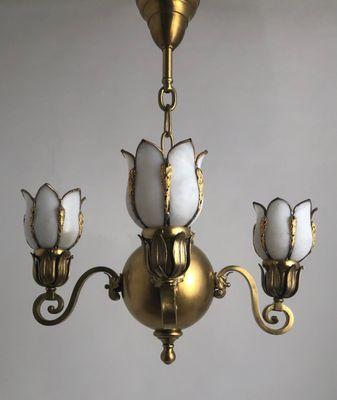 4 Light Art Nouveau Chandelier Light, Circa 1900 - $3745.00 - https://www.genuineantiquelighting.net/pc/JI1/3036e/4_Light_Art_Nouveau_Chande