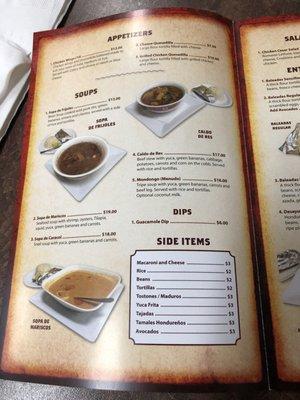 Page 1 of the menu