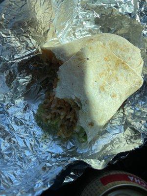 Carnitas burrito with Guac