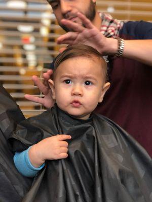 His first haircut!