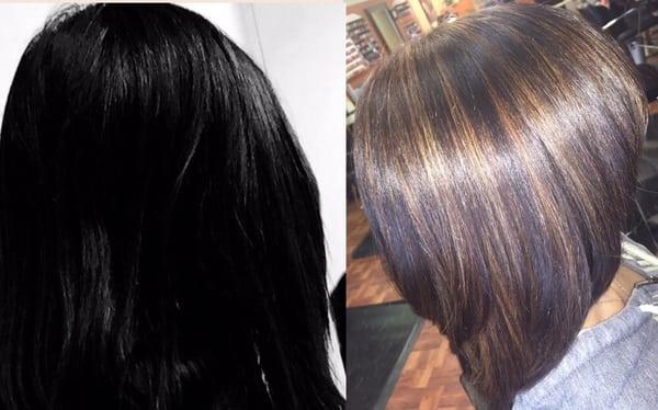 Thank you Victoria for taking me from jet black to these beautiful highlights!!