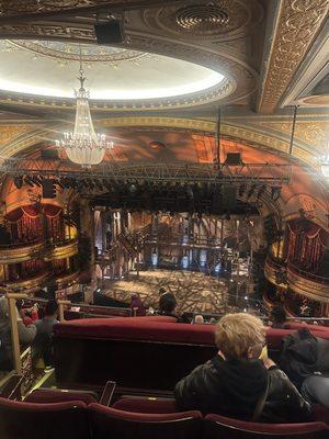 Beautiful theatre  view. Look  at those chandeliers.