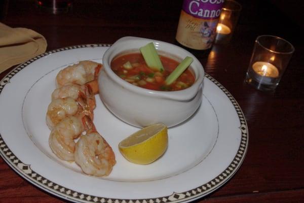 Shrimps with a Gazpacho sauce