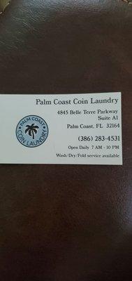 Palm Coast Coin Laundry open for biz, 7a-10p