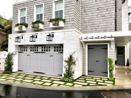 Cape cod style garage door on Balboa Island