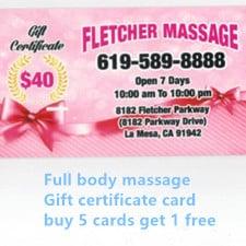 Gift certificate card