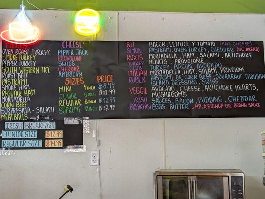 Menu board