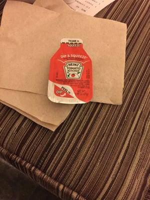 My dad lonely one little Ketchup.