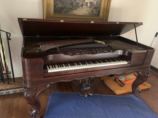 Transporting antique piano