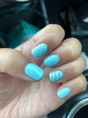 Gel manicure with design