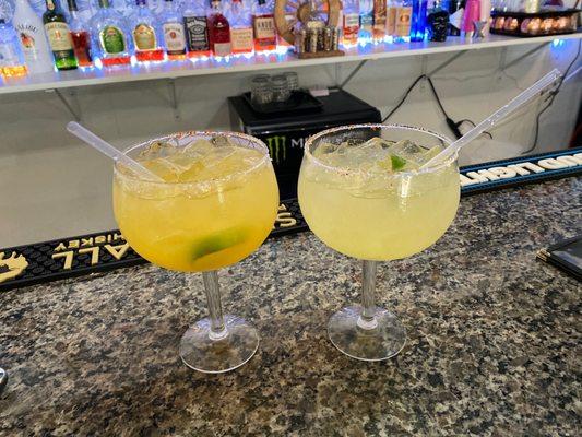 Delicious Margaritas!!!  One house and one top shelf....both are great!!