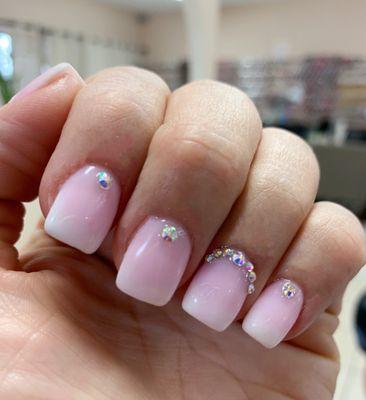 Deep powdered ombre nails by Best Nails Palm Harbor Fl March 2021 New Ownership