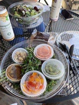 Done al fresco; salad items packed to maximize freshness & flavor. #BradyEats