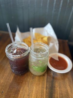 Hibiscus mint margarita and mojito