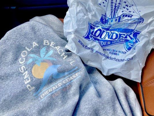 LOVE moi new "Pensacola Beach Emerald Coast" hoodie From Flounder's Beach Boutique & Gift Shop. OuiOui.