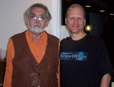 Egypt and world author, lecturer, and guide, John Anthony West with Robin Jones, the creator and  man behind The Living Temple.