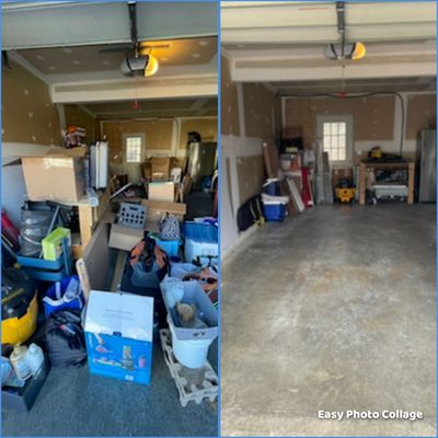 Garage before and after: Decluttered and organized.