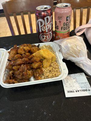 Combo Plate 2 Crab Rangoon Daily Special Thai chicken and hot chicken with Fried Rice