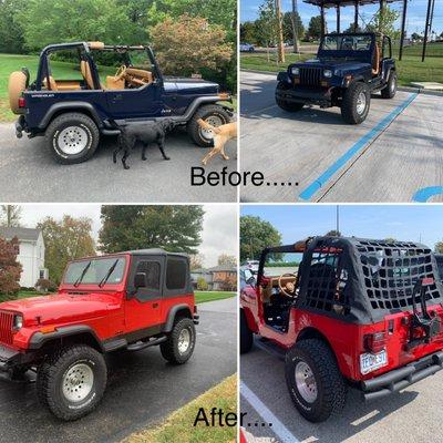 Navy is the color I purchased the Jeep as.. and Maaco made it Red! And we love it!! Thank you!!!