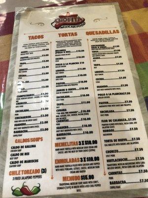 Menu