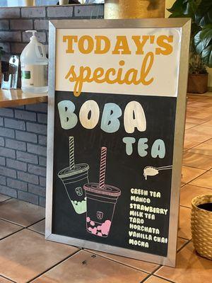 Boba menu